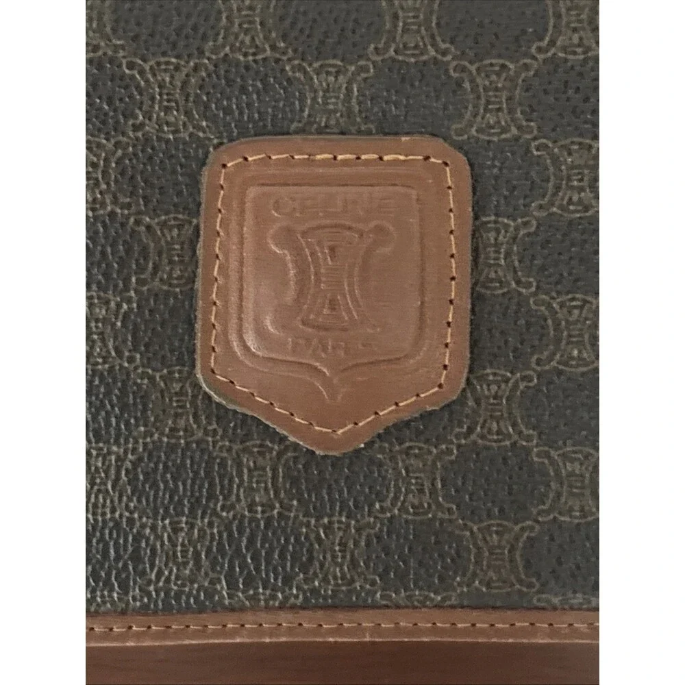 Celine Paris Long Wallet Macadam Brown Bi Fold Snap Coated Canvas Leather Trim - Picture 8 of 16